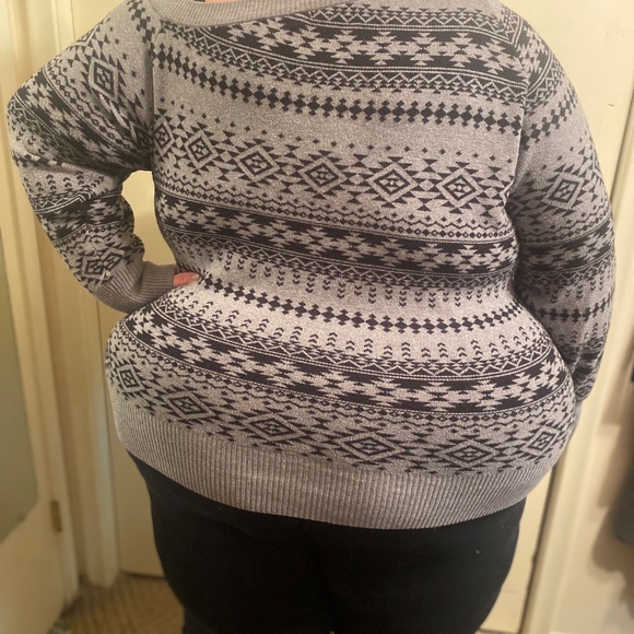 torrid Plus-Size Off-Shoulder Long Sweater, Grey, Size 5X - Picture 2 of 2